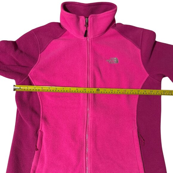 The North Face Women's Magenta Pink Fleece Zip Up Jacket Size XL - Picture 8 of 9